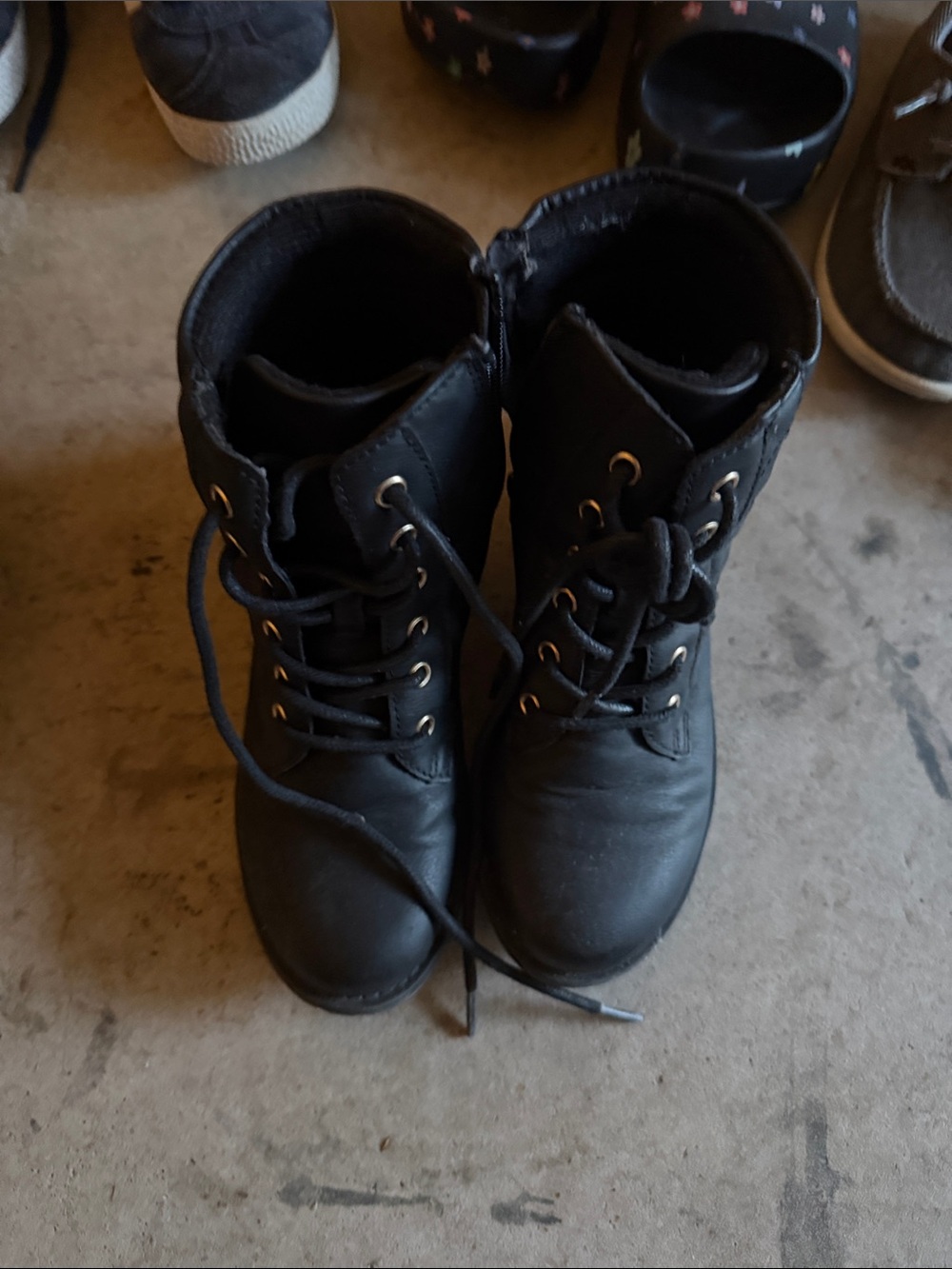 The Children's Place Black Lace-Up Kids Combat Boots